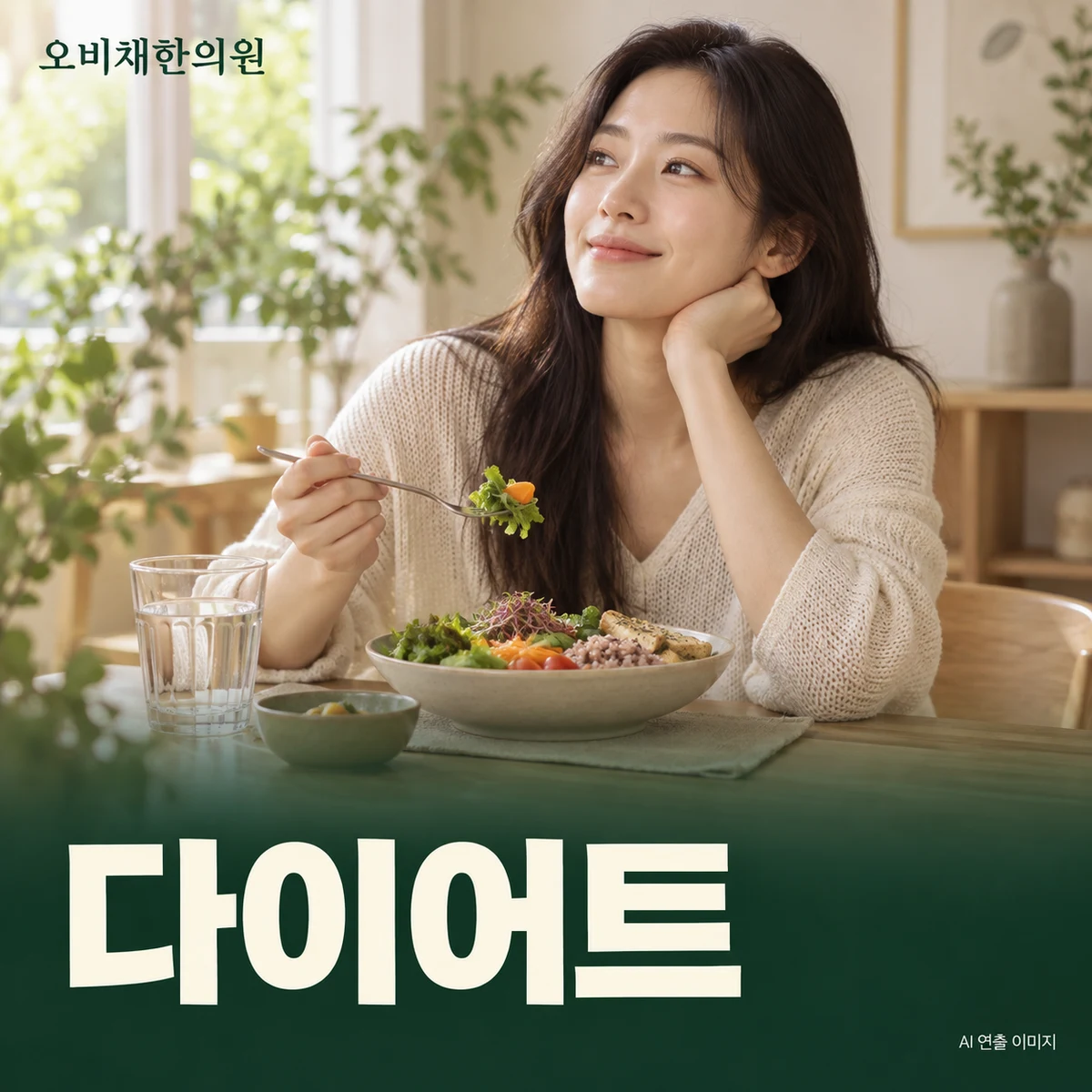 목동 다이어트 한의원 진료 안내 · AI 연출 이미지